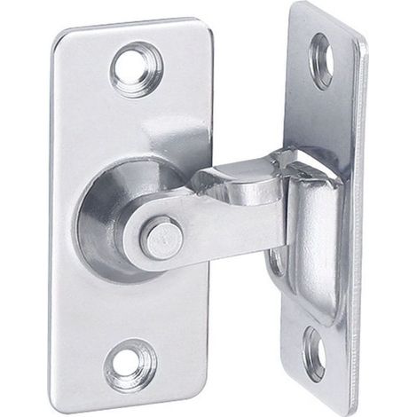 90-Grad-Türschlossriegel, Sicherheitswinkelschlossriegel aus Edelstahl für Schiebe-/Drucktüren, Satin-Nickel (1/4)