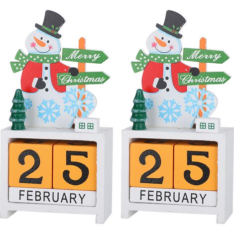 Set aus 2 Adventskalendern aus Holz, Tisch- und Regaldekoration, ideales Geschenk für die Feiertage. (1/5)