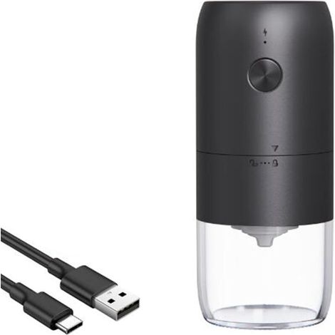 Elektrische Kaffeemühle, tragbare elektrische Kaffeemühle, kabellose Kaffeemühle mit mehreren Mahlgradeinstellungen, inklusive Reinigungsbürste, USB-Anschluss