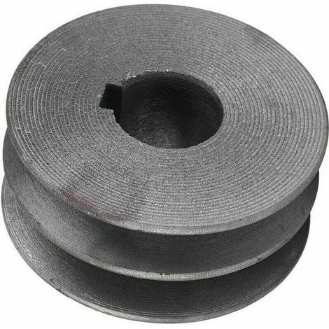 Poulie double gorge mtal moteur roue atelier roue synchrone extrieur 72mm intrieur 24mm cl 8mm,de (1/4)