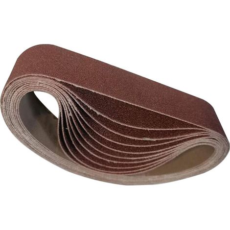Ortviai Bandes abrasives en oxyde d'aluminium 80 grains, 10 pièces, 30 x 330 mm pour ponceuses à bande (1/5)