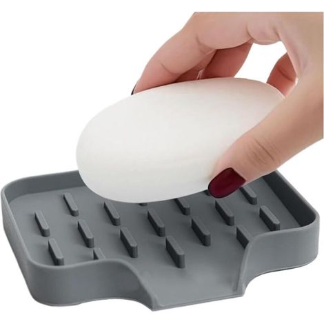 Porte-Savon - Égouttoir à Éponge en Silicone,Support Souple en Silicone pour Évier Cuisine Lave-Vaisselle Douche et Baignoire (1/4)