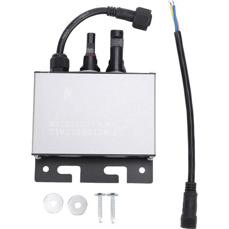 Micro Onduleur pour Batterie 12 V/24 V, 100W Entrée DC 12 V/24 V Onduleur Connectés au Réseau Sortie CA 180 V à 265 V Étanche IP45 pour Système Électrique Domestique (1/5)