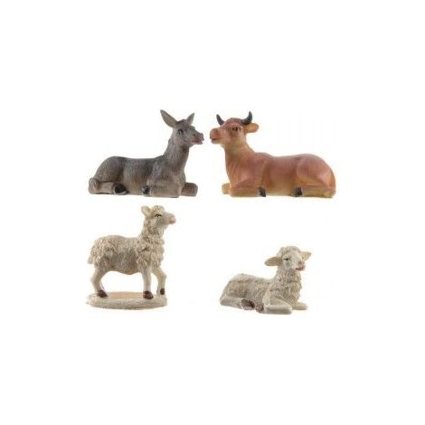 Set di 4 animali per presepe, altezza 3,7 cm (1/3)