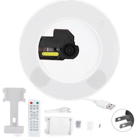 Q100 CD-Player mit Bluetooth, Wandlautsprecher mit Fernbedienung für CD-, AUX-, USB-, FM- und JP-Eingang