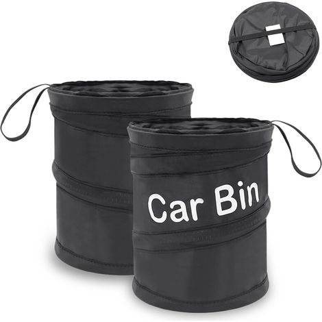 2 PCS poubelle voiture, poubelle de voiture, Portable Pliable Voiture Poubelle Universel Pliable de Voiture Poubelle Corbeille à Papier Suspendu boîte de Rangement de Voyage Sac (1/4)