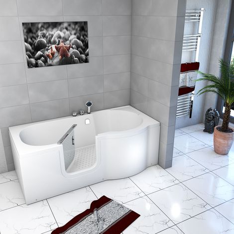 Seniorenwanne mit Tür S12-EH-L Badewanne 170x85cm (1/5)