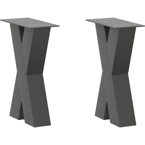 Couchtischbeine X-Form 2 Stk. Anthrazit 38x(42-43) cm Stahl