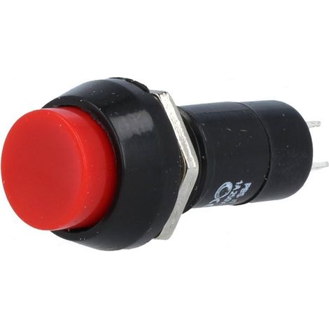 Interruttore rotondo a pulsante NO (normalmente aperto) 12mm 2 Ampere Rosso 6230r-ps11ard
