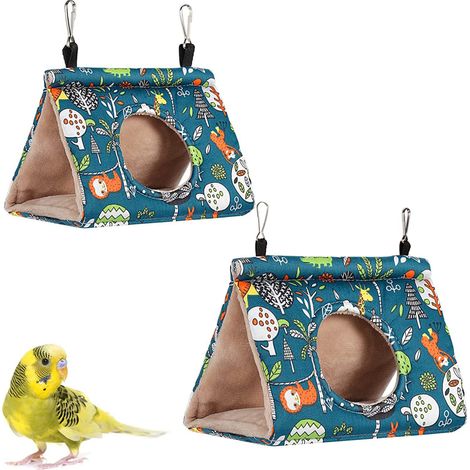 Hamac suspendu pour cage à oiseaux, hamac suspendu douillet et moelleux avec un matériau chaud et confortable, nid douillet pour perroquet et perruche (1/5)