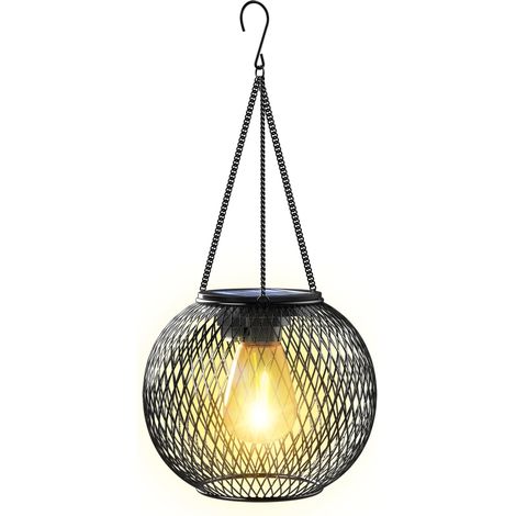 Hängende Solarlaterne für den Außenbereich, geeignet für Garten und Terrasse (Schwarz) (1/5)