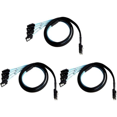 3 câbles SAS 36 broches SFF-8087 mâle vers 4x 7 broches femelle contrôleur vers cible 1.0 mètre (1/5)