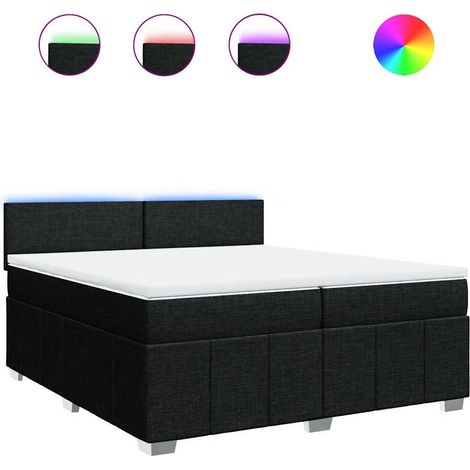 Maison Exclusive - Sommier à lattes de lit avec matelas Noir 200x200 cm Tissu (1/5)