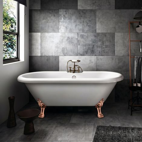 Bañera con patas CHELSEA 170 cm patas LEÓN COBRE ENVEJECIDO