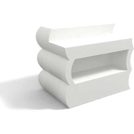 Bancone bar stile lounge in resina interno esterno giardino mod. Clipper Bianco (1/4)