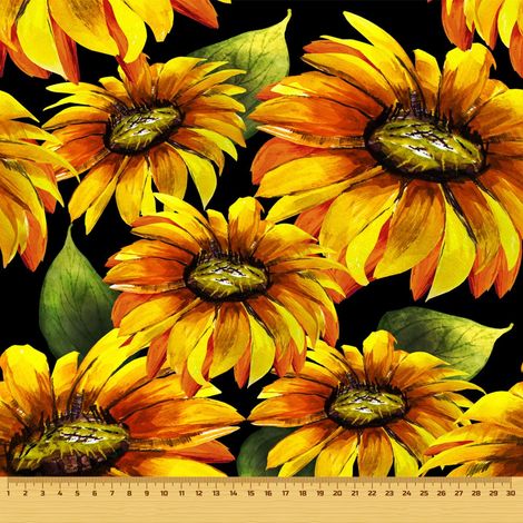Telas decorativas para exteriores Oxford - Motivo de girasol (1/5)