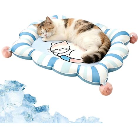 Tapis Rafraîchissant pour Animaux Domestiques et Chats Coussin à Motif Tapis Rafraîchissant Chat pour Maison Entrée Sol Camping d'Été (1/5)
