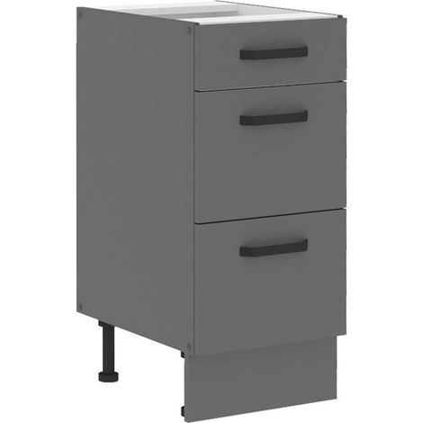 Küche NESSA Unterschrank 40 cm Anthrazit Küchenzeile Küchenblock Einbauküche (1/5)