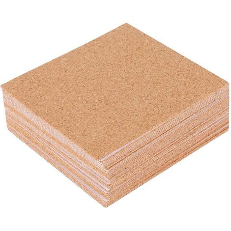 Sous Verres Adhésifs Liège 40 Pièces Carrés Protection Meuble Antidérapant Tapis (1/4)