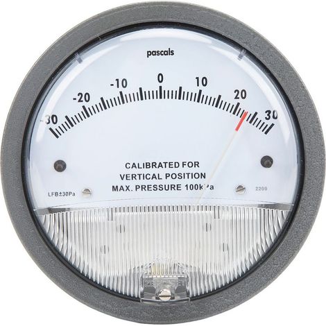 Differenzdruckmessgerät, industrielles Manometer 0 bis 60 Pa, 1/8"-Innengewinde, Temperaturbereich -7 °C bis 60 °C (1/5)
