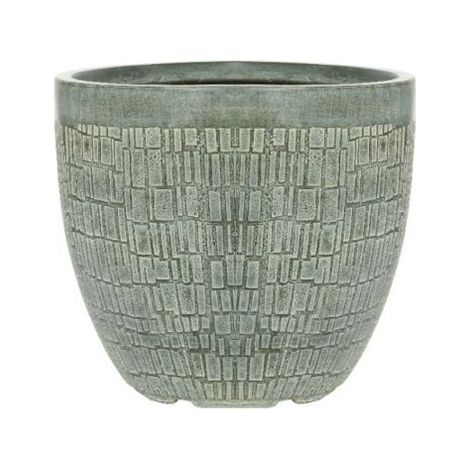 Maceta Dean redonda en arcilla gris-verde 32 × 31 cm