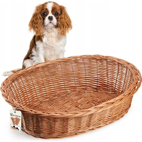 KADAX Hundebett aus Korbgeflecht, 58 cm, Korbgeflecht, S