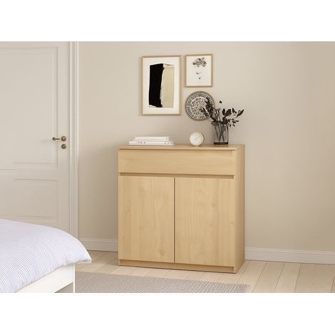 Dmora - Credenza Genziana, Buffet da soggiorno, Madia da salotto, Dispensa da cucina, 80x40 h100 cm, Rovere (1/5)