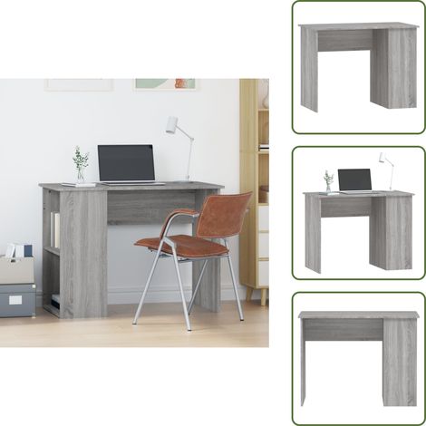 Bureau sonoma gris 100x55x75 cm bois d'ingénierie - Bureau Ordinateur - Bureau D'étude - Meuble De Bureau - Bureau Design - Bureau Gris (1/5)