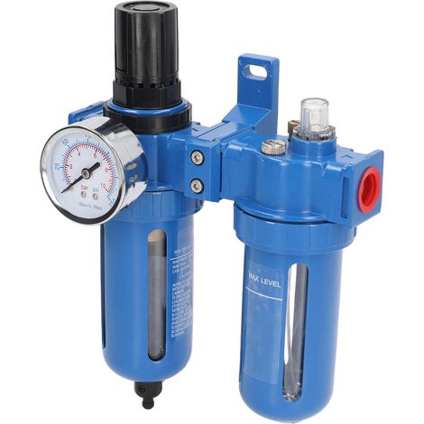 Régulateur filtre et lubrificateur en alliage de zinc dur séparateur d'eau compresseur 2 étapes 1/2in NPT (1/5)