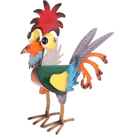 1 x Statue de coq en fer, design élégant et détaillé, décoration jardin ou intérieur, idéale pour amoureux du patrimoine rural français (1/4)