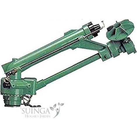 Agrar-Sprinkler River Metall mit Flansch. Einstellbarer Bewässerungswinkel. Reichweite 18 bis 37 m. Impuls-Sprinkler, Bewässerun