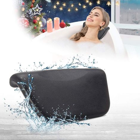 Oreiller bain PU ventouses, appui-tête ergonomique cou/épaules, pour baignoire ou spa (1/4)