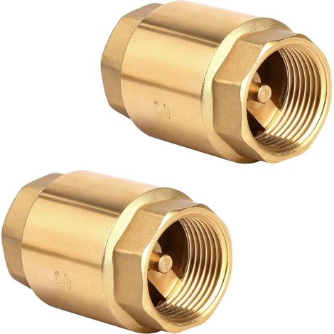 Clapet Anti-Retour Laiton 3/4 DN20 – Clapet à Ressort Vertical avec Filetage Femelle, Anti Retour Eau Haute Pression pour Pompe, Jardin, Machine à Laver, Plomberie, 2 Pièces (1/5)