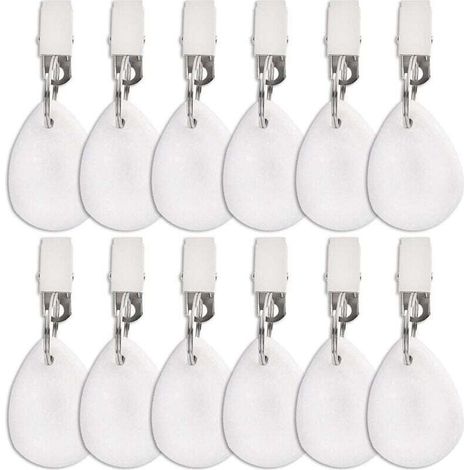 Set of 12 tablecloth weights, indoor/outdoor marble stone tablecloth weights, heavy teardrop-shaped table lid holders with metal clips for patio tables, picnics, and garden flags. (1/4)