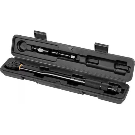 Clé Dynamométrique 3-en-1 - 1/4" 3/8" 1/2" - Plage 13,6 à 108,5 Nm - Échelle Laser - Corps Acier - Finition Électro-Noire