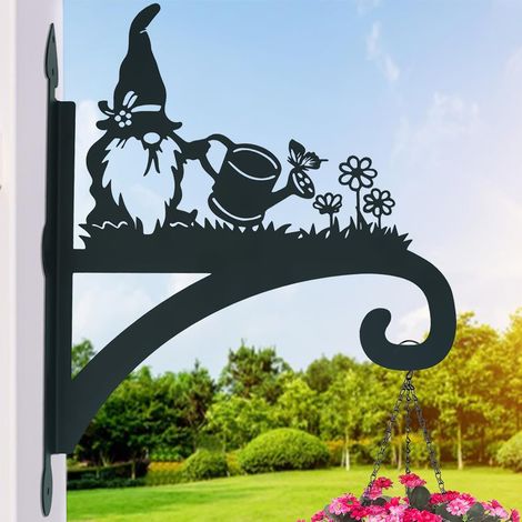 Soporte colgante para plantas, con diseño de gnomo, gancho para cestas de flores colgantes de exterior, ideal para macetas, faroles, etc. (1/5)