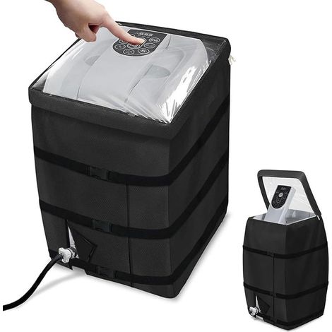 Housse de protection pour pompe de chauffage de spa, avec ouverture zippée et fenêtre transparente en PVC, imperméable et résistante aux UV, abri pour pompe de piscine, 40 x 37 x 54 cm (noir) (1/5)