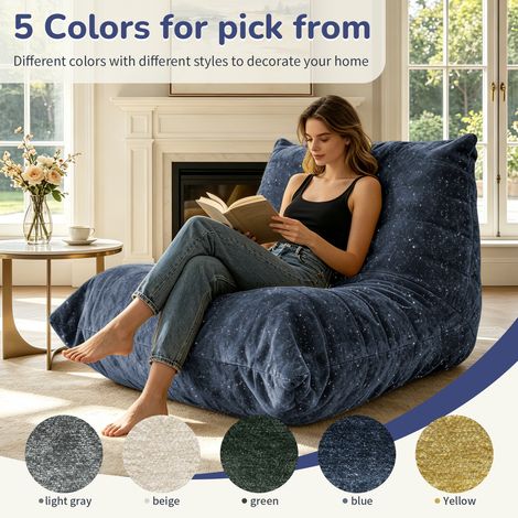 Pouf chenille volante, fauteuil poire relaxant, canapé lounge élégant, mobilier de détente pour la maison, la chambre ou le salon. Canapé ultra doux et confortable. (1/5)