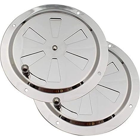 Griglia di ventilazione rotonda, griglia di aerazione da 125 mm in acciaio inox con zanzariera per condotti, griglia di espulsione dell'aria, aspirazione ed espulsione dell'aria, alette regolabili e z (1/5)