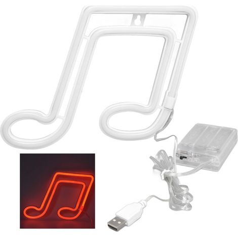 LED néon Note de musique nuit Concert applique murale fête lampe suspendue rouge (1/5)