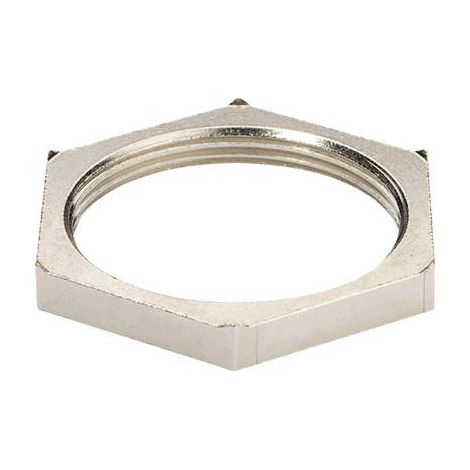 WISKA Gegenmutter EMV PG13,5x1,41 GEMV-13 Sechskant Messing (CuZn) vernickelt Farbe silber - 1 Stück (1/2)