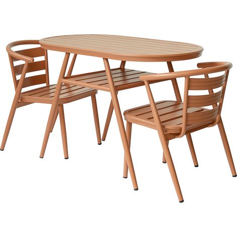 Sala da pranzo da giardino in alluminio: un tavolo e 2 poltrone - Ramato - ADEA di MYLIA