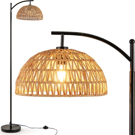 Costway – Lampadaire arc moderne 160 cm – Abat-jour incassable – Douille E26 – Interrupteur à pédale – Base stable avec patins antidérapants