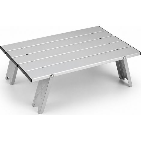 Table pliante mini en aluminium ultra légère pour camping argent (1/5)