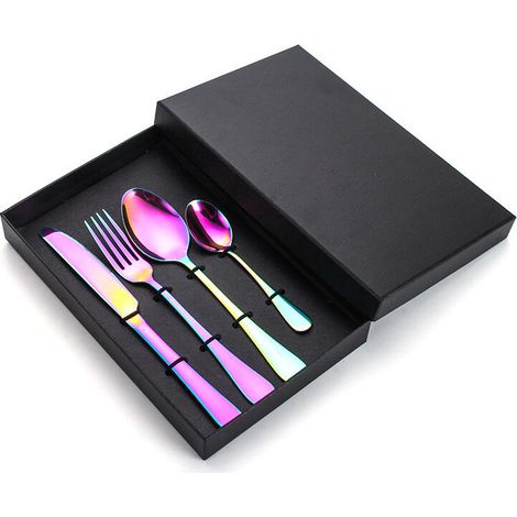 royaluxe - Couteau Fourchette Cuillère Baguettes Steak Spécial Multifonction Paiement En Acier Inoxydable Vaisselle Western Restaurant Four pour Voyage Travail Camping (1/3)
