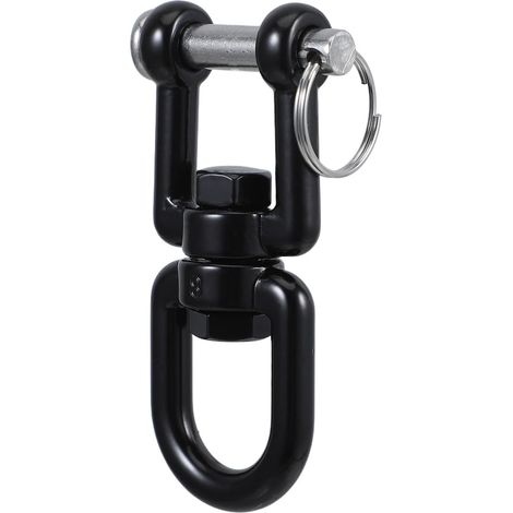 Anneau Pivotant en Acier Inoxydable Noir Suspendre Lourde, Crochet Rotatif Robuste Adapté aux Chaînes et Câbles, pour Pratique Aérienne et Balançoires (1/5)