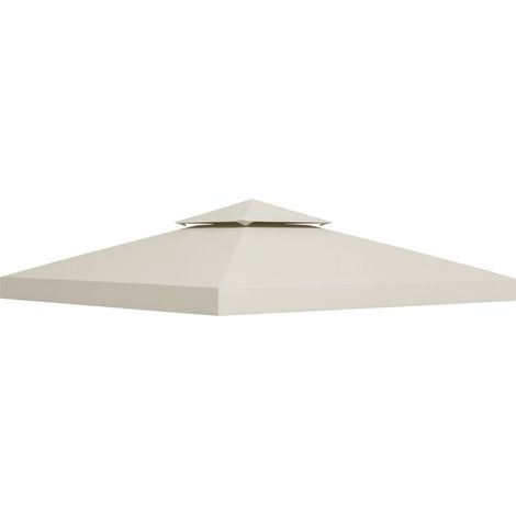 Roofing of replacement for gazebo 3x3m, roof hydrofuge for gazebo metal, roof of replacement for gazebo of garden, tent of reception, tent of garden, polyester, white cream (1/5)