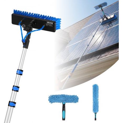 Kit Nettoyage pour Panneaux Solaires 6 m Brosse Télescopique