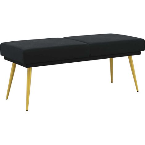 Double-Layered Bench Black 120 x 45 x 46 cm Velvet vidaXL (1/5)
