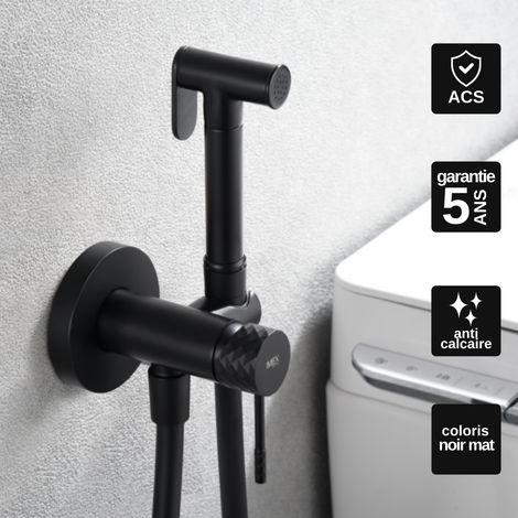 Kit Douchette hygiénique à encastrer pour WC ou bidet noir mat – Design moderne et Économie d'eau - GENOVA IMEX (1/4)
